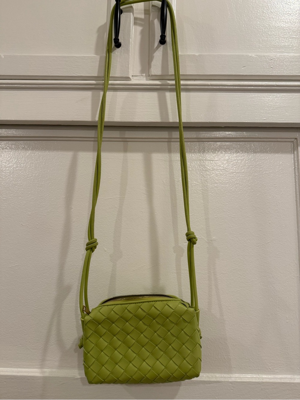 Woven Crossbody Shoulder Bag - Lime Green